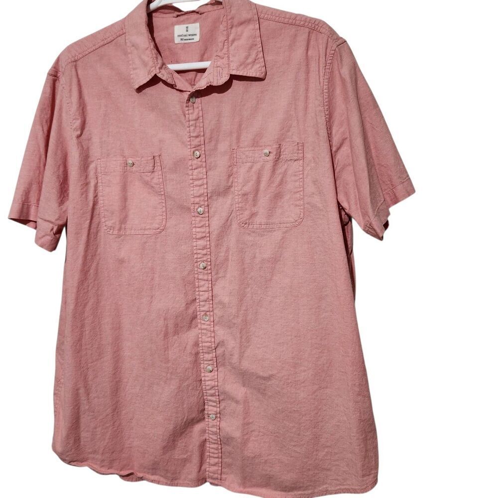 Mutual Weave Mens Shirt Size 2XLT Light Pink (Salmon) Color Short Sleeve